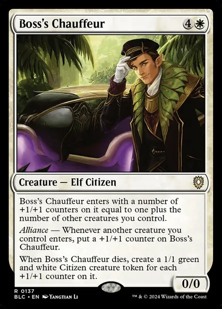 Boss's Chauffeur, Magic card BLC 137 — Bloomburrow Commander set