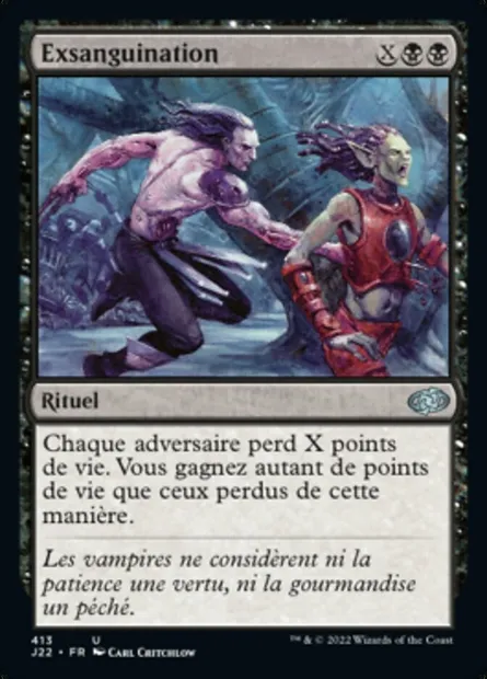Exsanguination, carte Magic J22 413 — extension Jumpstart 2022