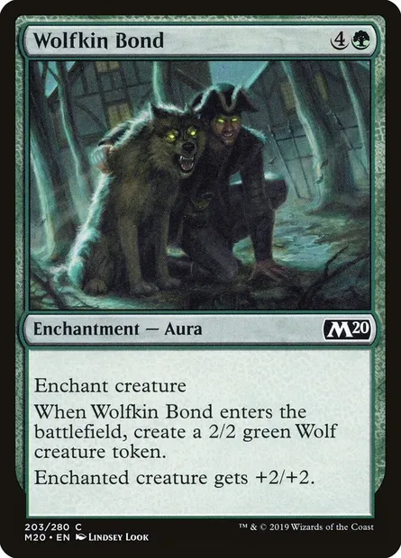 Wolfkin Bond, Magic card M20 203 — Core Set 2020 set