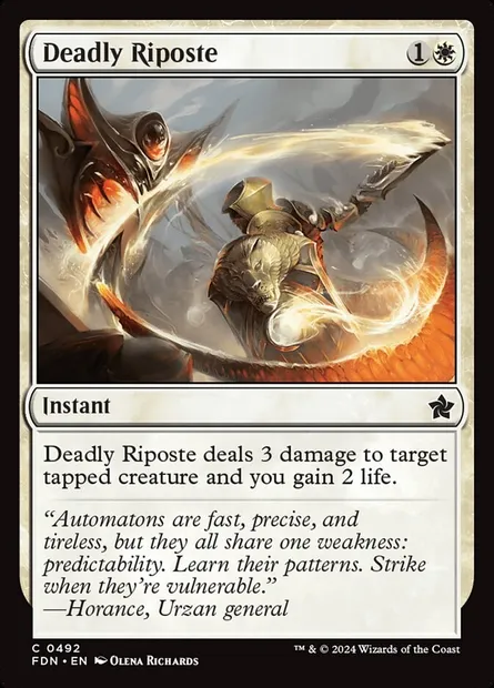 Deadly Riposte, Magic card FDN 492 — Foundations set