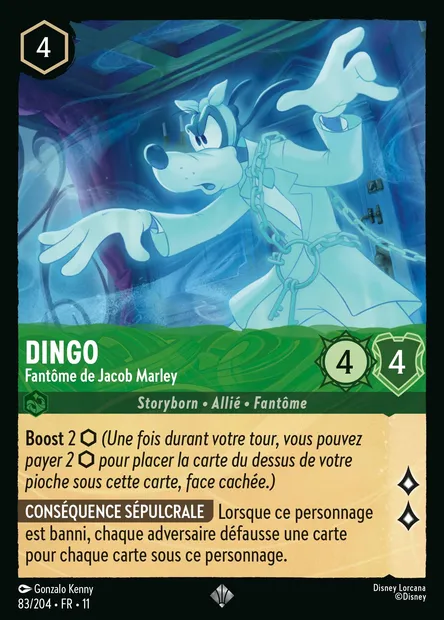 Dingo - Fantôme de Jacob Marley, carte Disney Lorcana CH11-083 — extension Givresort
