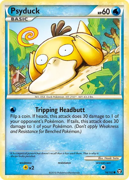Psyduck, Pokémon card TM 74 — Triumphant set