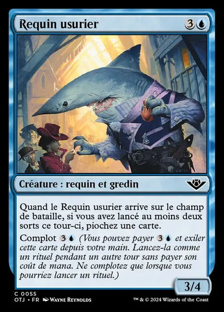 Requin usurier, carte Magic OTJ 55 — extension Outlaws of Thunder Junction
