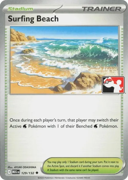 Surfing Beach, Pokémon card PPS 129-4 — Play! Pokémon Prize Pack Series set