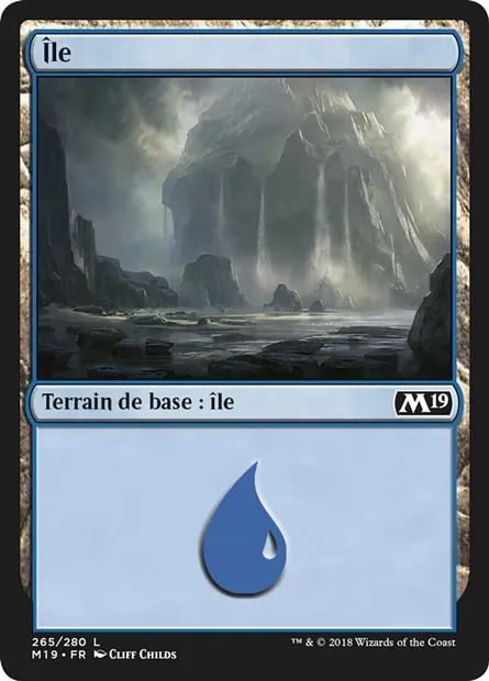 Île, carte Magic M19 265 — extension Core Set 2019