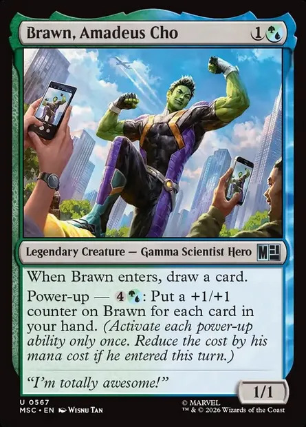 Brawn, Amadeus Cho, Magic card MSC 567 — Marvel Super Heroes Commander set