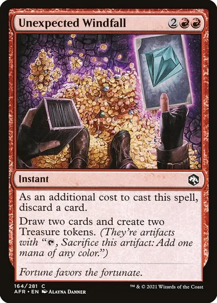 Unexpected Windfall, Magic card AFR 164 — Adventures in the Forgotten Realms set