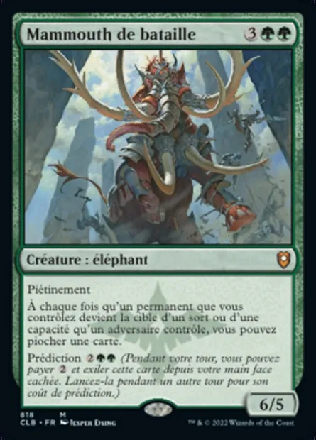 Mammouth de bataille, carte Magic CLB 818 — extension Commander Légendes : la bataille de la Porte de Baldur