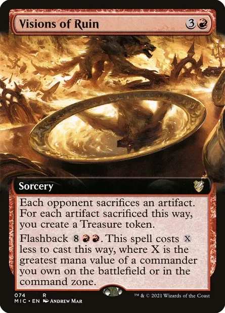 Visions of Ruin, Magic card MIC 74 — Midnight Hunt Commander set