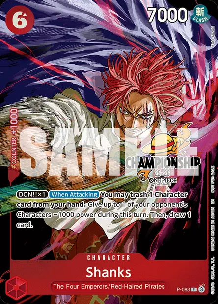 Shanks, One Piece card P-083 — Promotion card set