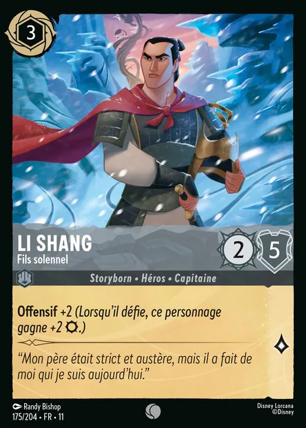 Li Shang - Fils solennel, carte Disney Lorcana CH11-175 — extension Givresort