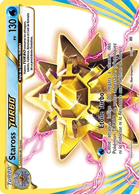 Staross TURBO, carte Pokémon EVO 32 — extension Évolutions