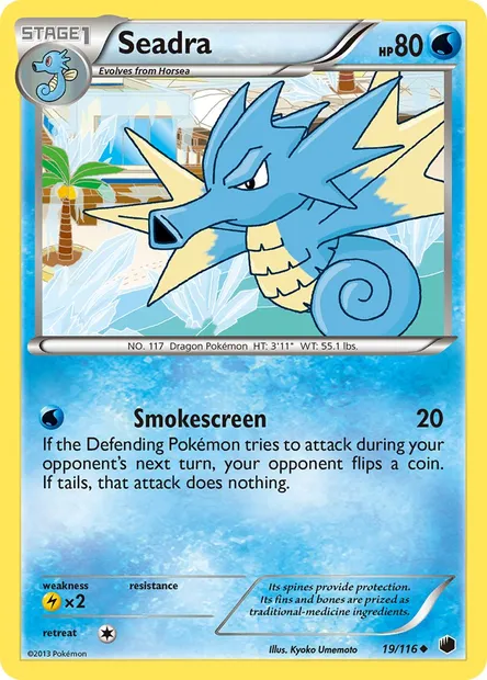 Seadra, Pokémon card PLF 19 — Plasma Freeze set