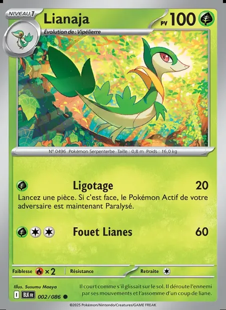Lianaja, carte Pokémon BLK 002 — extension Foudre Noire