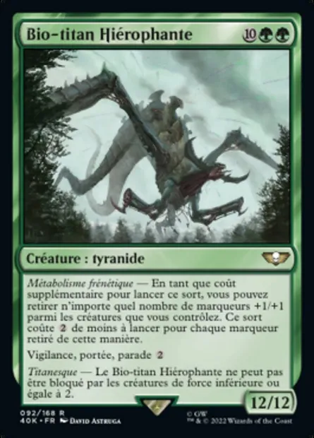 Bio-titan Hiérophante, carte Magic 40K 92 — extension Warhammer 40,000 Commander