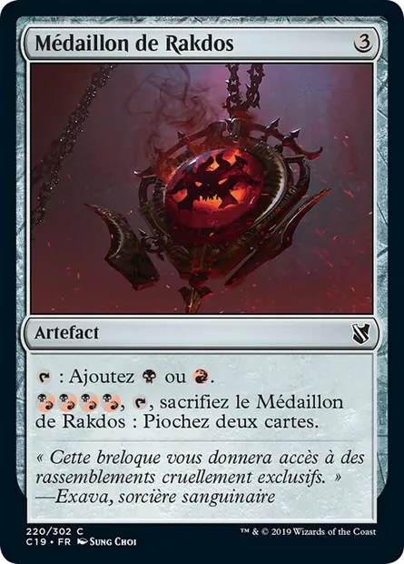 Médaillon de Rakdos, carte Magic C19 220 — extension Commander 2019
