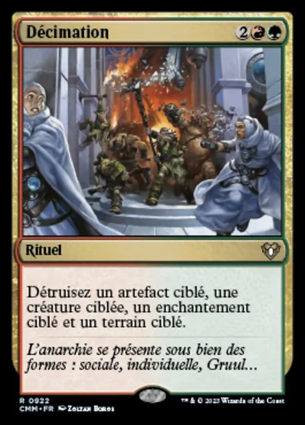 Décimation, carte Magic CMM 922 — extension Commander Masters