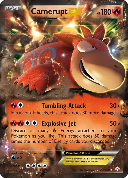 Camerupt EX, Pokémon card PRC 29 — Primal Clash set