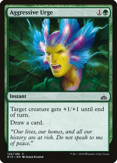 Aggressive Urge, Magic card RIX 122 — Rivals of Ixalan set