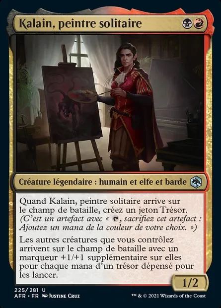 Kalain, peintre solitaire, carte Magic AFR 225 — extension Forgotten Realms: Aventures dans les Royaumes Oubliés