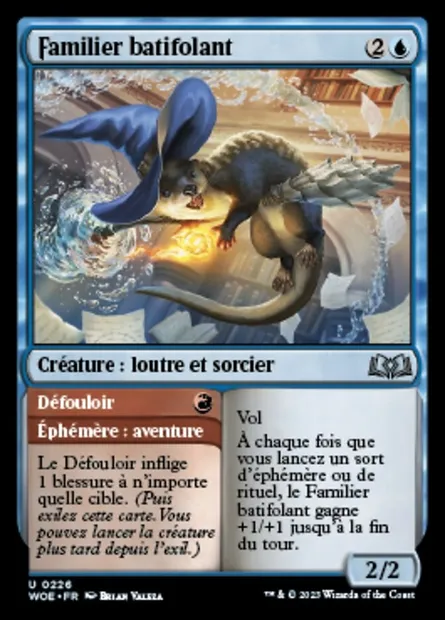 Familier batifolant // Défouloir, carte Magic WOE 226 — extension Wilds of Eldraine