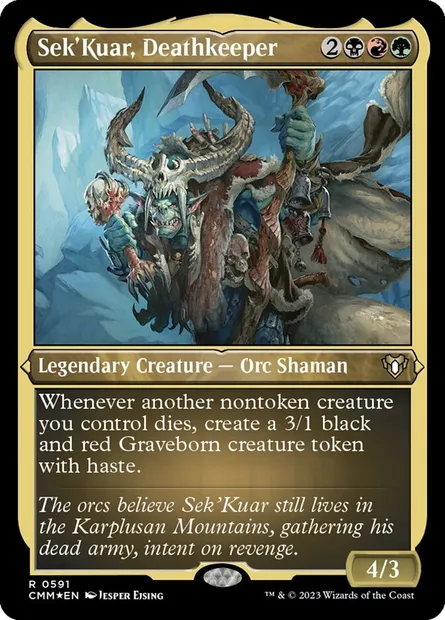 Sek'Kuar, Deathkeeper, Magic card CMM 591 — Commander Masters set