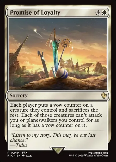Promise of Loyalty, Magic card FIC 249 — Final Fantasy Commander set