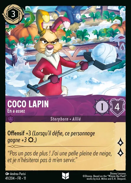 Coco Lapin - En a assez, carte Disney Lorcana CH11-041 — extension Givresort
