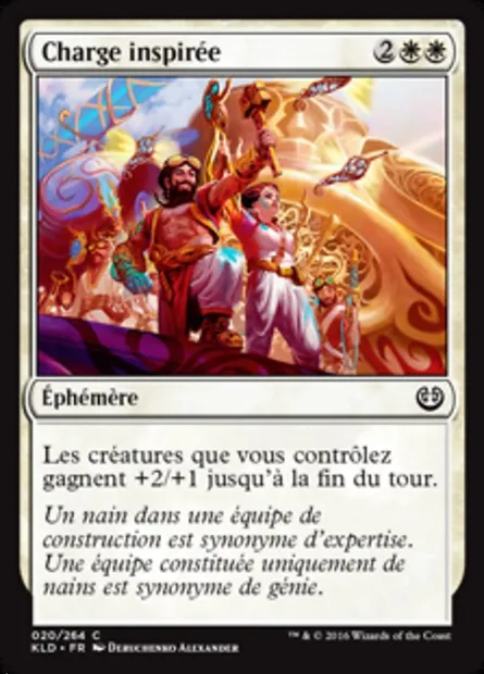 Charge inspirée, carte Magic KLD 20 — extension Kaladesh