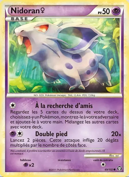 Nidoran♀, carte Pokémon TM 69 — extension Triomphant