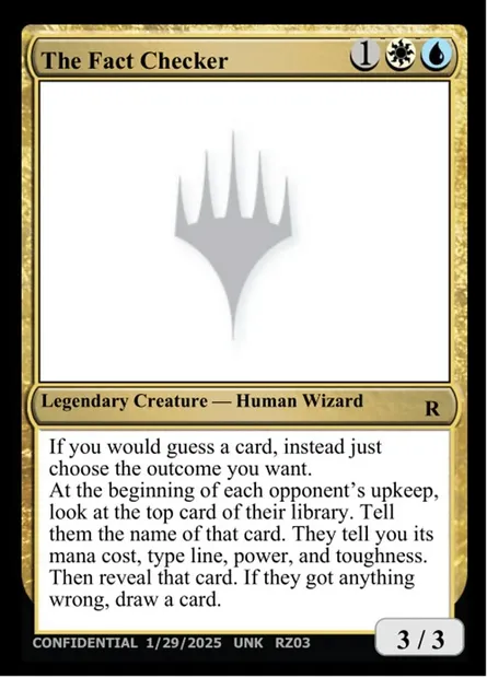 The Fact Checker, carte Magic UNK RZ03j — extension Unknown Event