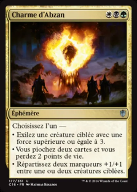Charme d'Abzan, carte Magic C16 177 — extension Commander 2016