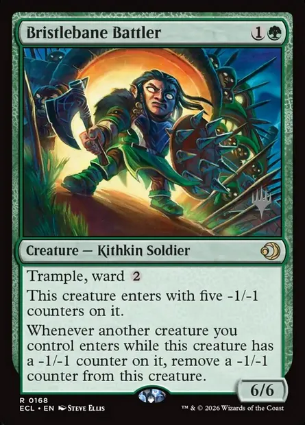 Batailleur fléaudépine, carte Magic PECL 168p — extension Lorwyn Eclipsed Promos