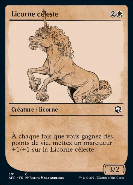 Licorne céleste, carte Magic AFR 301 — extension Forgotten Realms: Aventures dans les Royaumes Oubliés