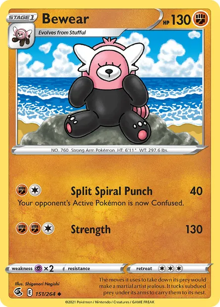 Bewear, Pokémon card FST 151 — Fusion Strike set