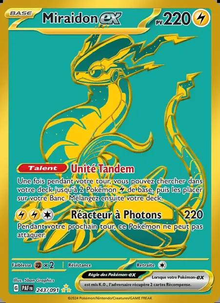 Miraidon-ex, carte Pokémon PAF 243 — extension Destinées de Paldea