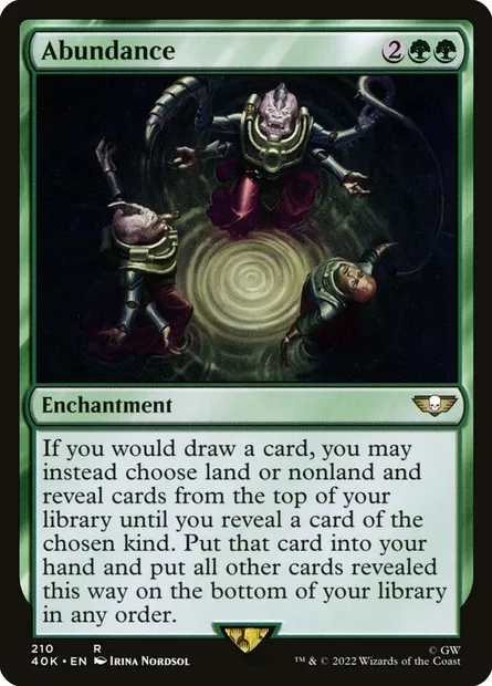 Abondance, carte Magic 40K 210 — extension Warhammer 40,000 Commander