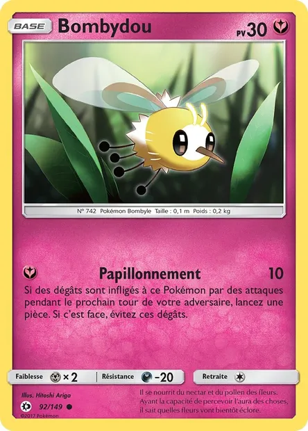 Bombydou, carte Pokémon SUM 92 — extension Soleil et Lune