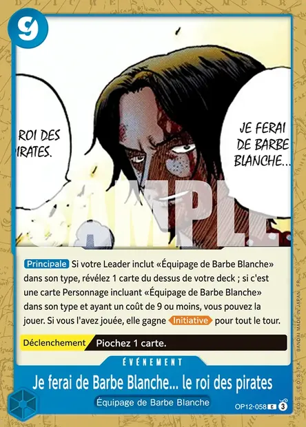 Je ferai de Barbe Blanche... le roi des pirates, carte One Piece OP12-058 — extension L'HÉRITAGE DU MAÎTRE