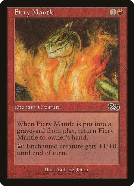 Fiery Mantle, Magic card USG 186 — Urza's Saga set