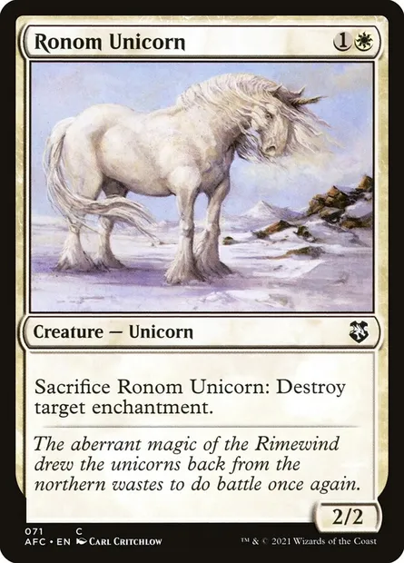 Ronom Unicorn, Magic card AFC 71 — Forgotten Realms Commander set