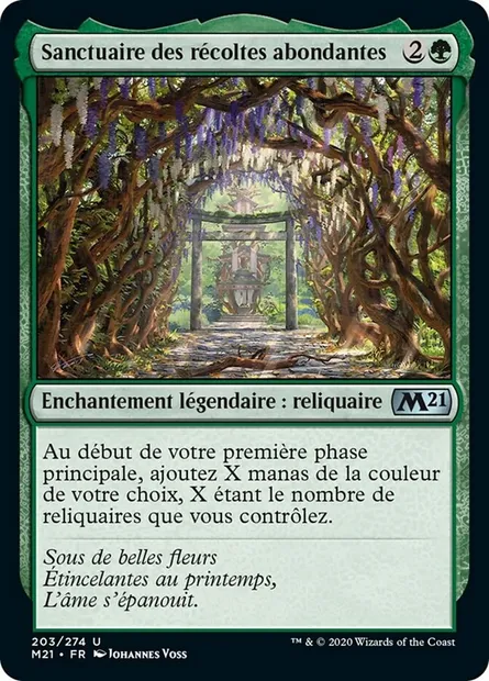Sanctuaire des récoltes abondantes, carte Magic M21 203 — extension Core Set 2021