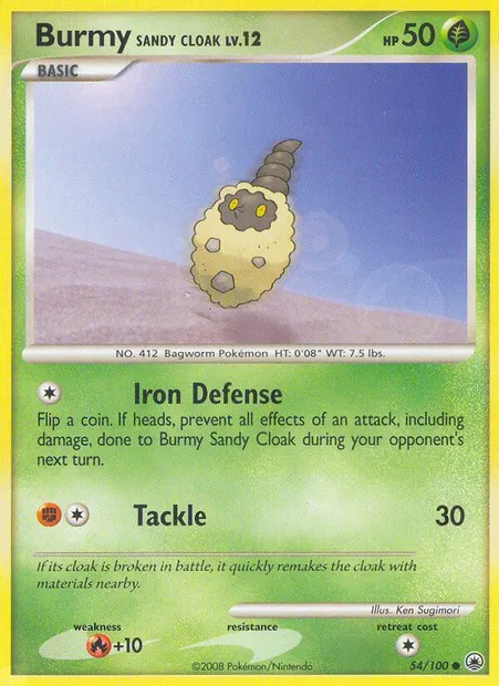 Burmy Sandy Cloak, Pokémon card MD 54 — Majestic Dawn set