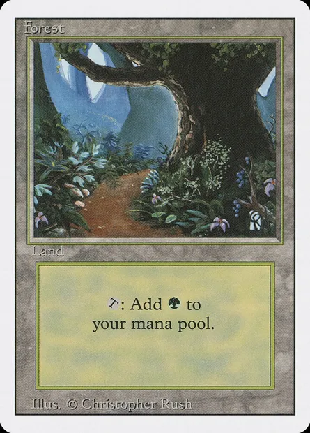 Forêt, carte Magic 3ED 305 — extension Revised Edition