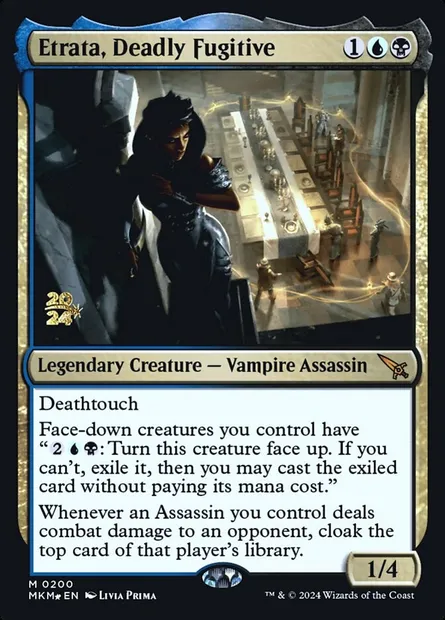 Etrata, Deadly Fugitive, Magic card PMKM 200s — Murders at Karlov Manor Promos set