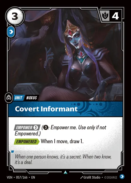 Covert Informant, Riftbound card VEN 057 — Vendetta set