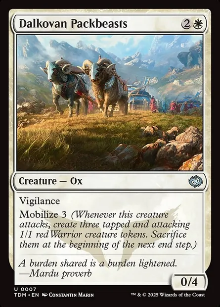 Dalkovan Packbeasts, Magic card TDM 7 — Tarkir: Dragonstorm set