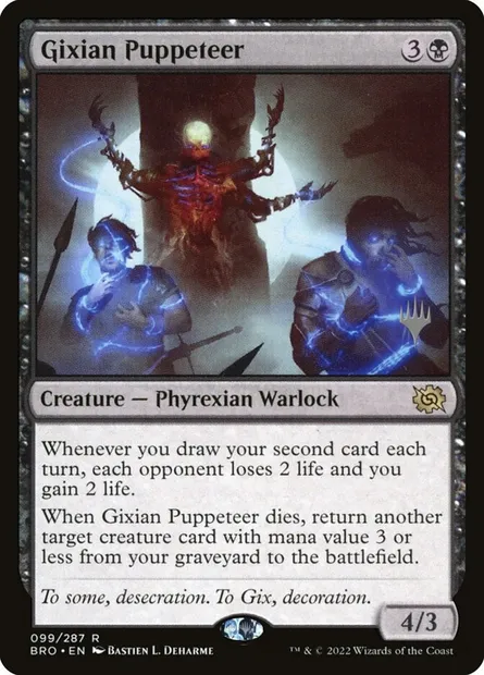 Gixian Puppeteer, Magic card PBRO 99p — The Brothers' War Promos set
