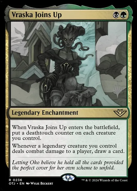 Vraska rejoint l'équipe, carte Magic POTJ 236p — extension Outlaws of Thunder Junction Promos