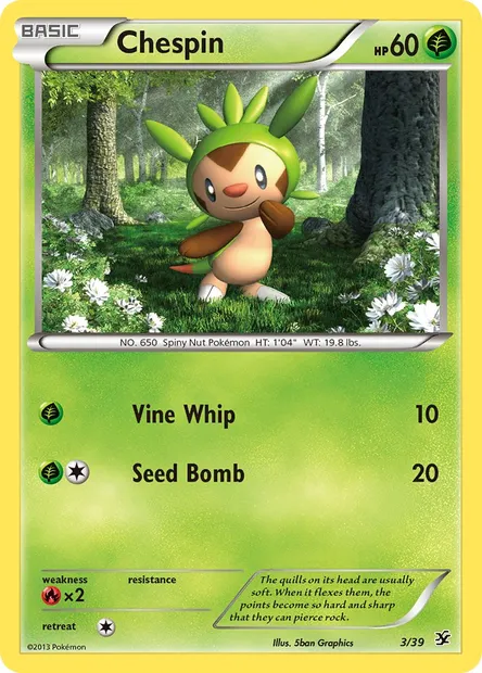Chespin, Pokémon card KSS 3 — Kalos Starter Set set